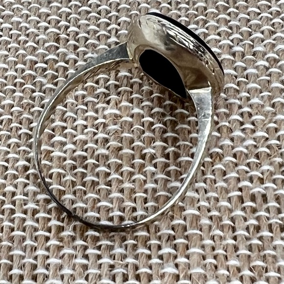 RARE 1923 ART DECO ERA BLACK ONYX RING 14K WHITE GOLD 100 years old - Picture 14 of 16